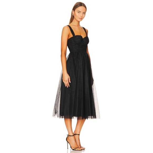 NWT Zimmermann Black Tulle Mesh Overlay Corset Maxi Dress Size 4 - Picture 4 of 13